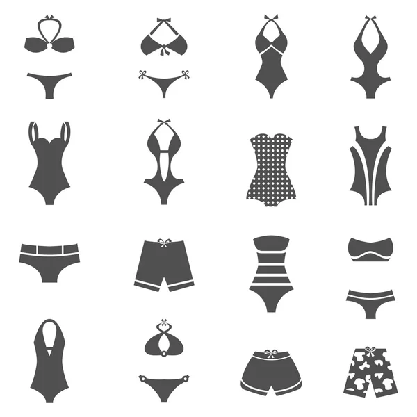 Ensemble d'icônes de maillot de bain — Image vectorielle