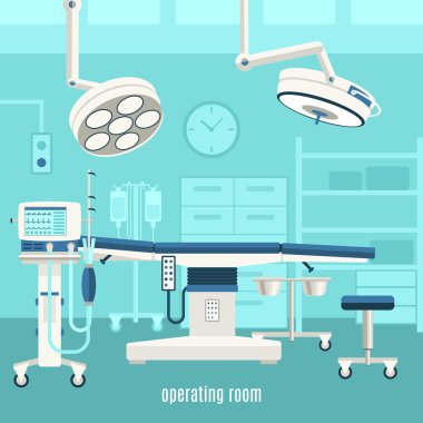 Medical operating room design poster clipart