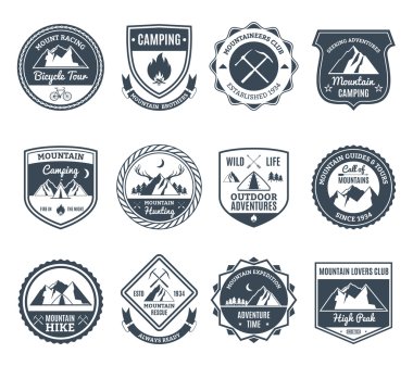 Mountain Adventure Emblems Black