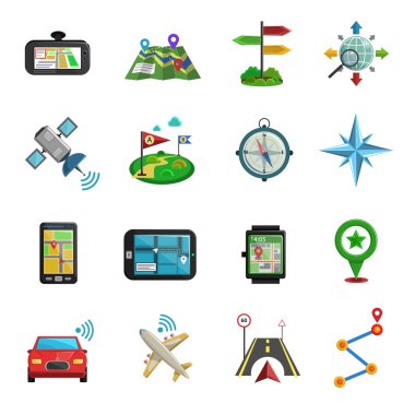 Yer düz Icon Set 