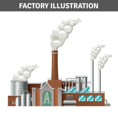 Gerçekçi fabrika illüstrasyon 