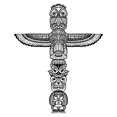 Doodle Totem Illustration clipart