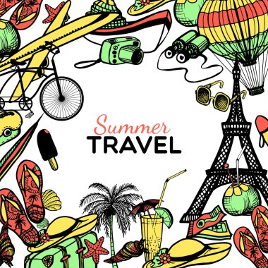 Seyahat Doodle kare
