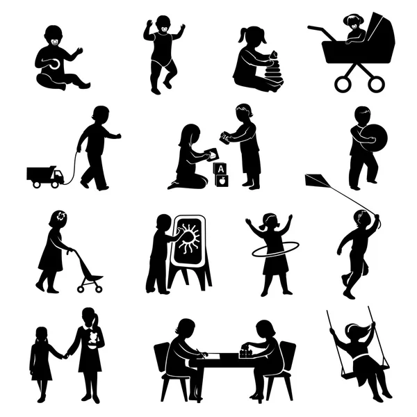 Children Black Set — Διανυσματικό Αρχείο