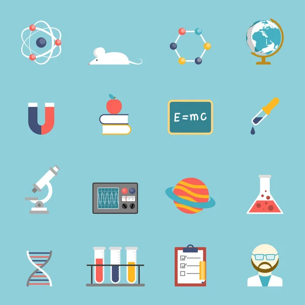 Conjunto de iconos de ciencia e investigación — Vector de stock