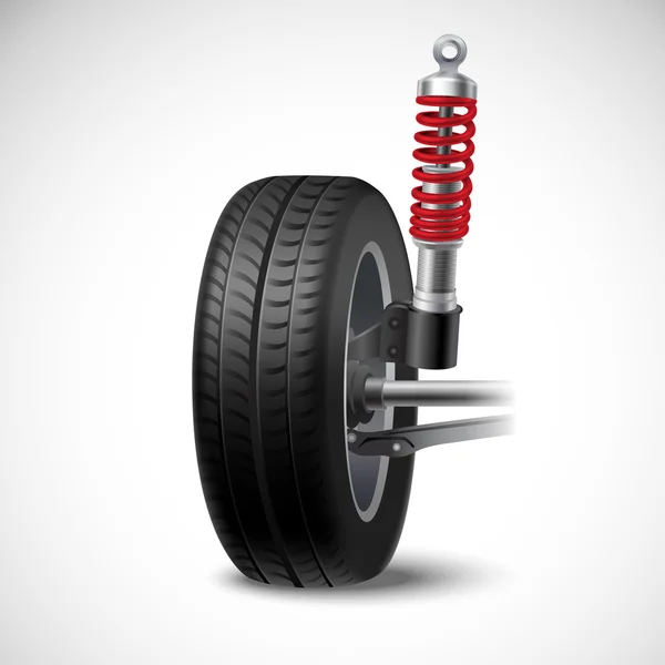 Car Suspension Illustration — Stok Vektör