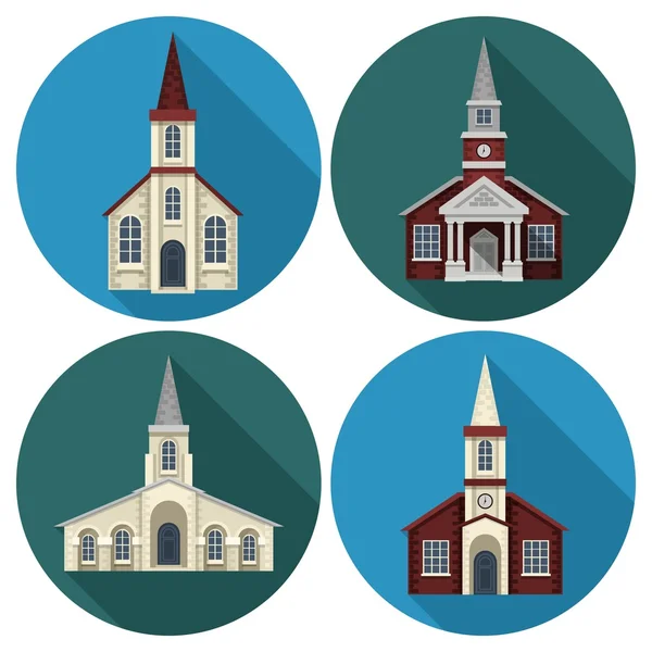 Church Flat Set — Stock Vector