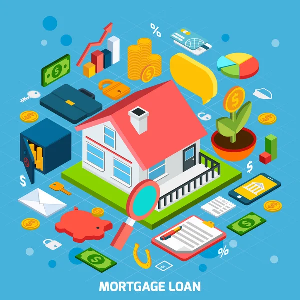 Concept de prêt hypothécaire — Image vectorielle