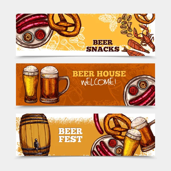 Conjunto de banner cerveja — Vetor de Stock