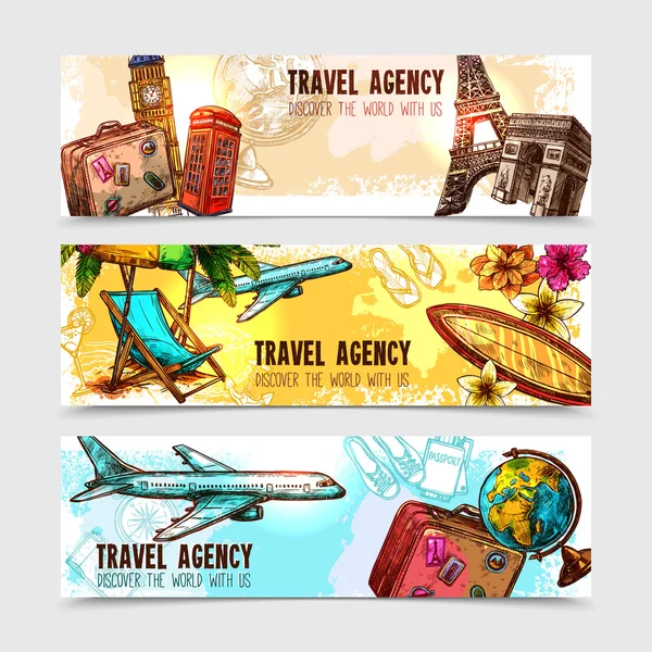 Ταξιδιωτικό σετ banner — Διανυσματικό Αρχείο