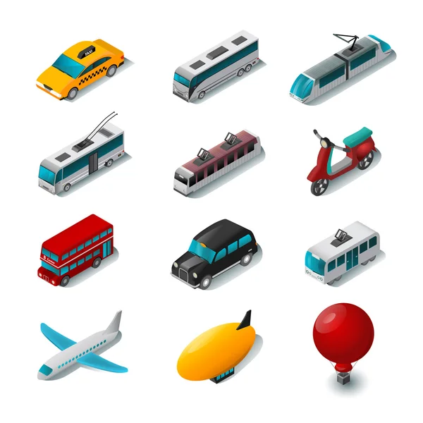 Conjunto de iconos de transporte público — Archivo Imágenes Vectoriales