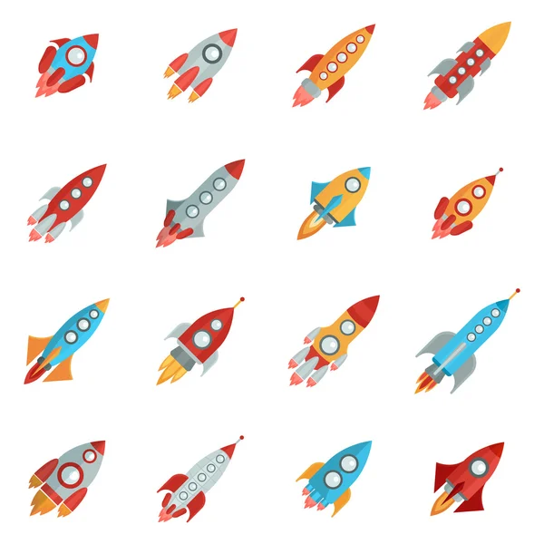Conjunto de ícones de foguete —  Vetores de Stock