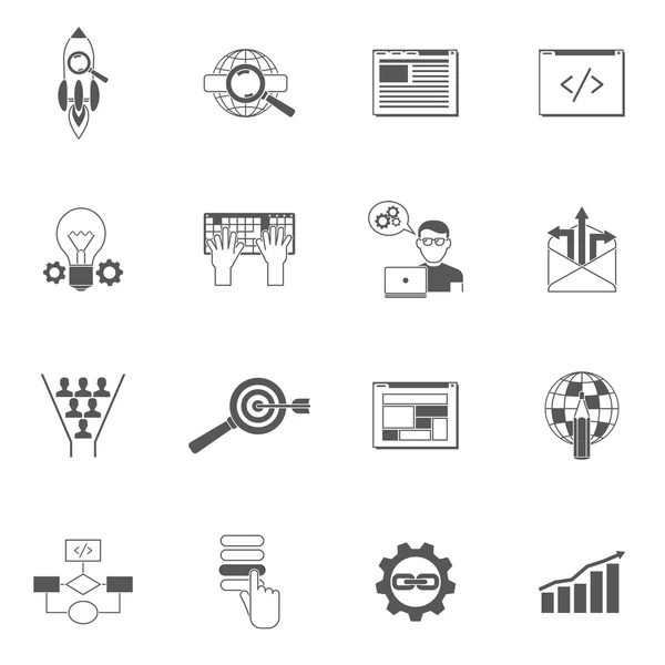 Conjunto de iconos web Negro — Vector de stock