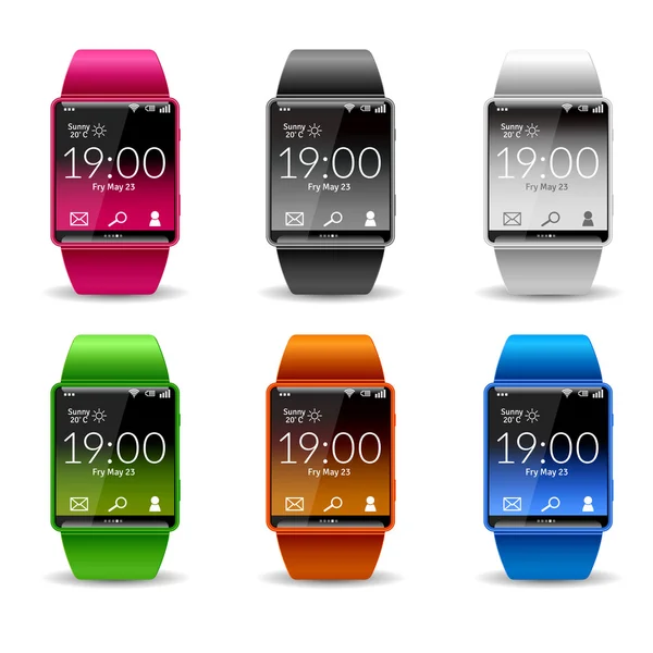 Smartwatch-Symbolset — Stockvektor