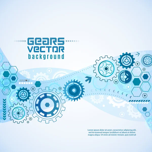 Divers engrenages avec roues dentées arrière-plan — Image vectorielle