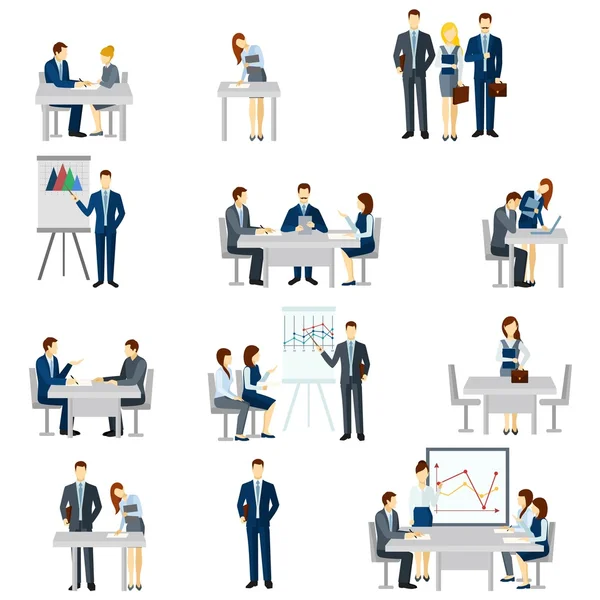 Ensemble d'icônes de coaching d'entreprise — Image vectorielle