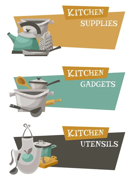 Kitchen Utensils Icons Set — Stock Vector