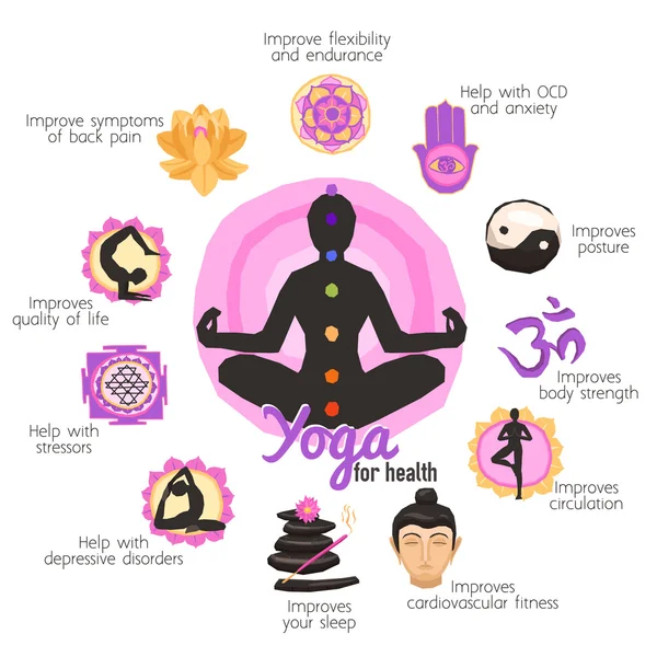 Conjunto de infografías de yoga — Vector de stock