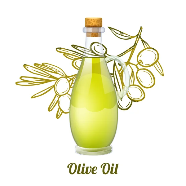 Concepto de boceto de aceite de oliva — Vector de stock