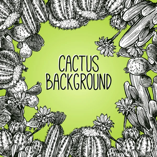 Kaktus szkic ramy — Wektor stockowy