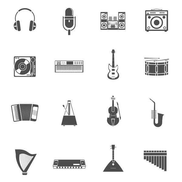 Müzik aletleri Icons set — Stok Vektör