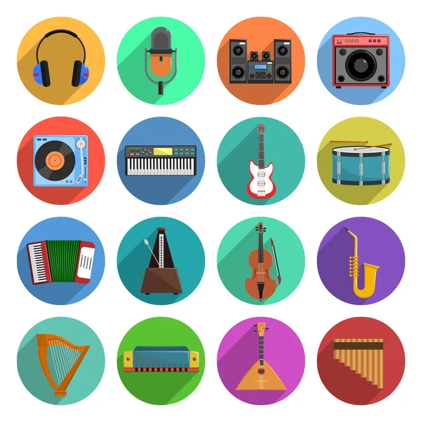 Melodi ve müzik Icons Set — Stok Vektör