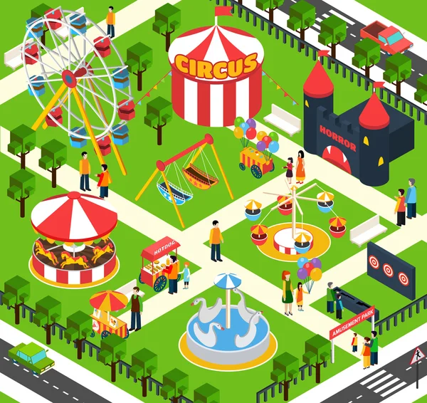 Amusement Park Isometric Royalty Free Stock Illustrations
