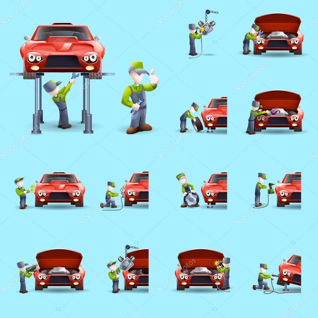 Auto mechanic flat icons set Stock Vector Image by ©macrovector #82164194 Auto mechanic flat icons set Stock Vector Image by ©macrovector #82164194
