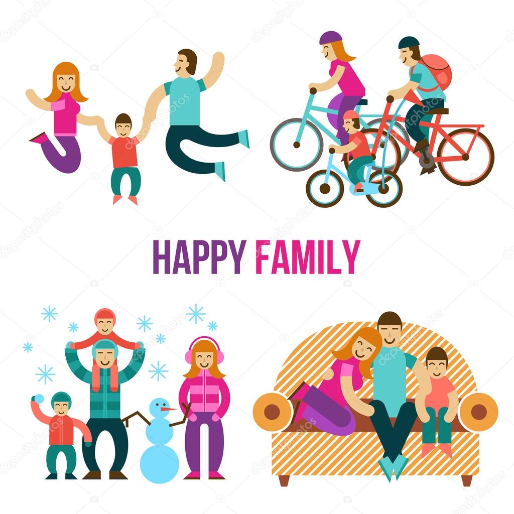 Family Fun Set Stock Illustration by ©macrovector #82164272