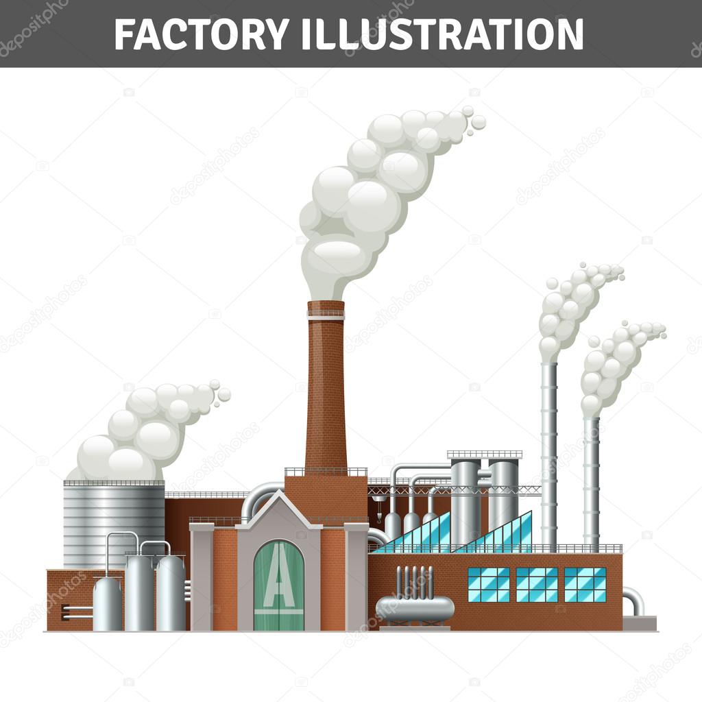 Realistic Factory Illustration 
