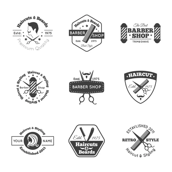 Friseur Logo Set — Stockvektor