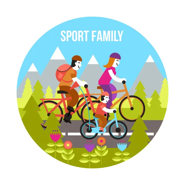 Concept de famille sportive — Image vectorielle