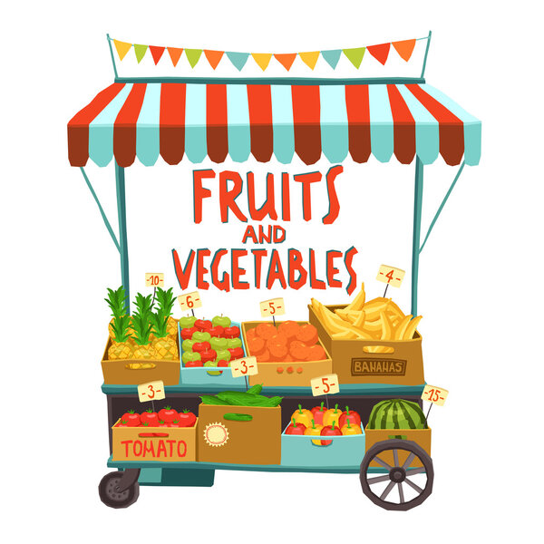 Street Cart With Fruits