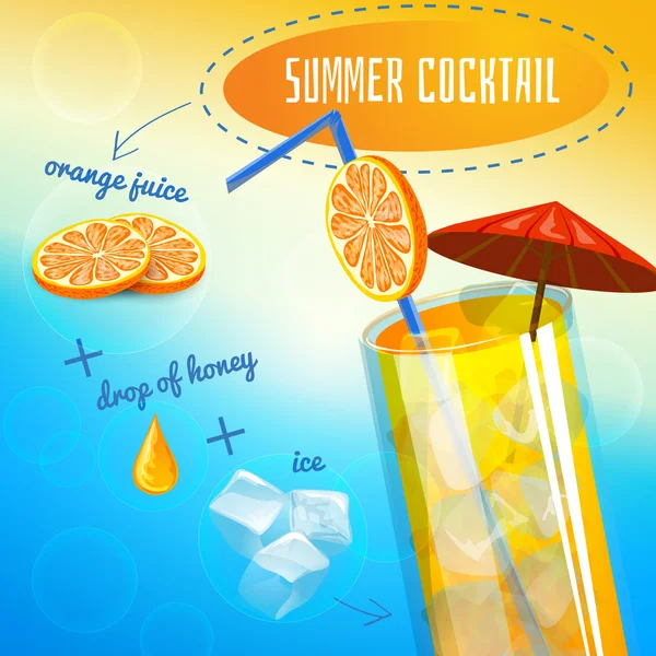 Sommercocktail-Rezept — Stockvektor