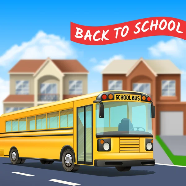 School Bus Illustration — Stock Vector