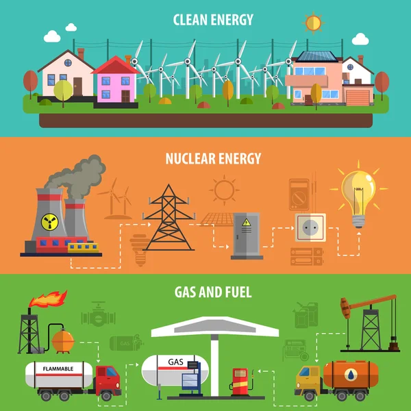 Ensemble de bannières électriques — Image vectorielle