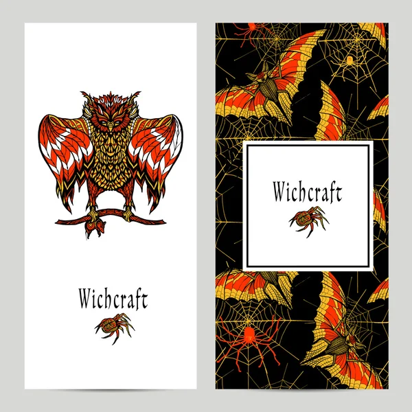 Hekserij magische Banner Set — Stockvector
