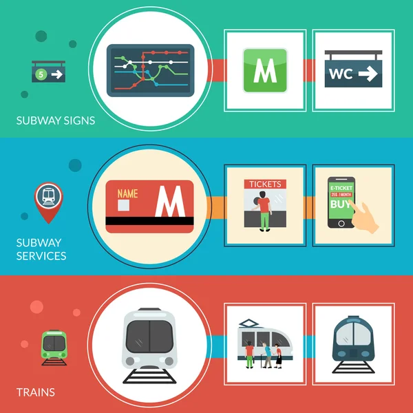 地铁横幅集 — 图库矢量图片