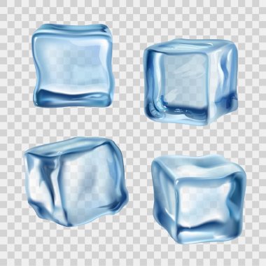 Buz küpleri mavi şeffaf