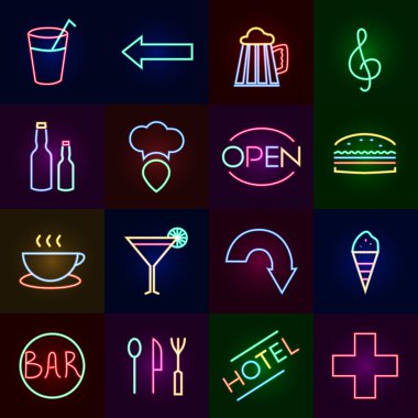 Neon Icons Set