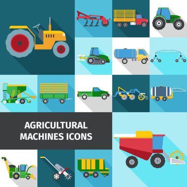 Agricultural Industry Icons Set clipart