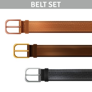 Realistic Belts Set clipart