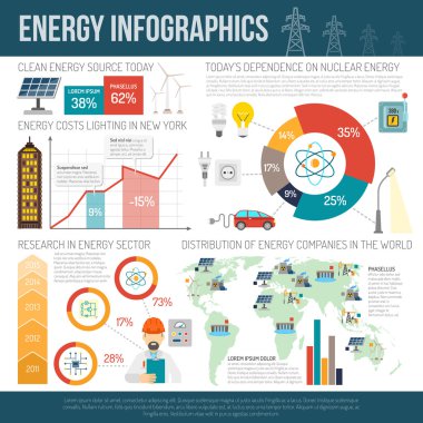 Worldwide clean energy distribution infographics presentation