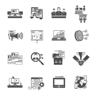 Freelance concept black icons collection
