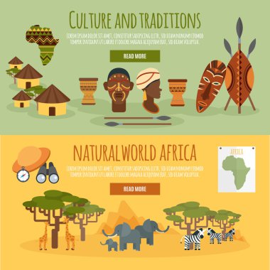 Afrika 2 düz afiş kümesi