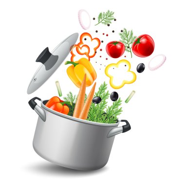 Casserole With Vegetables Illustration clipart