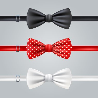 Bow Ties Realistic Set clipart