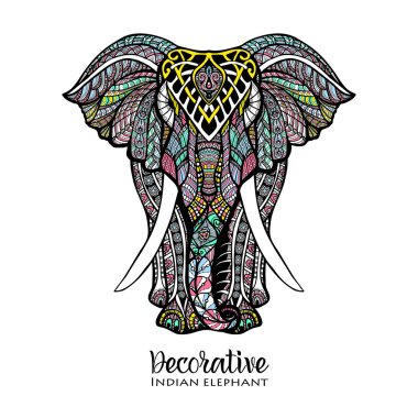 Elephant Colored Illustration clipart