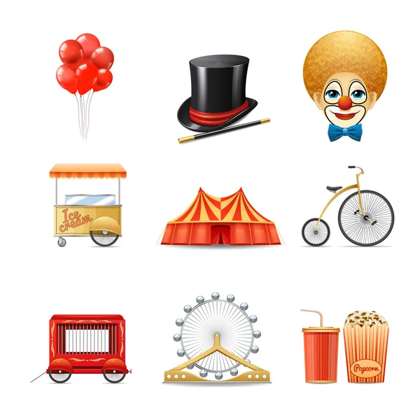 Circus Icons Set — Stock Vector