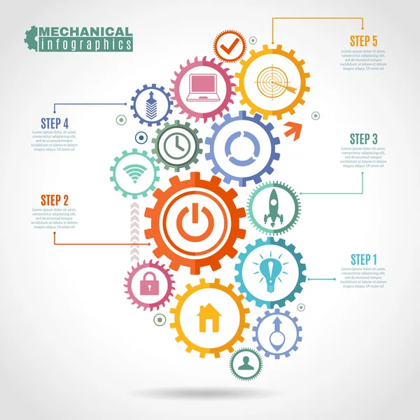 Infografía del mecanismo de color — Archivo Imágenes Vectoriales